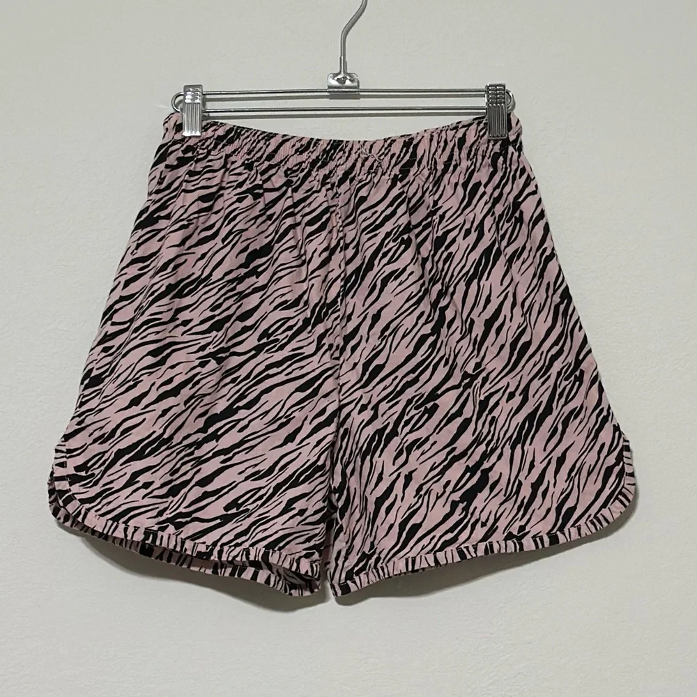 Global Pajamas Shorts Zebra Print Black Pink 100% Cotton Size‎ Small Sleepwear